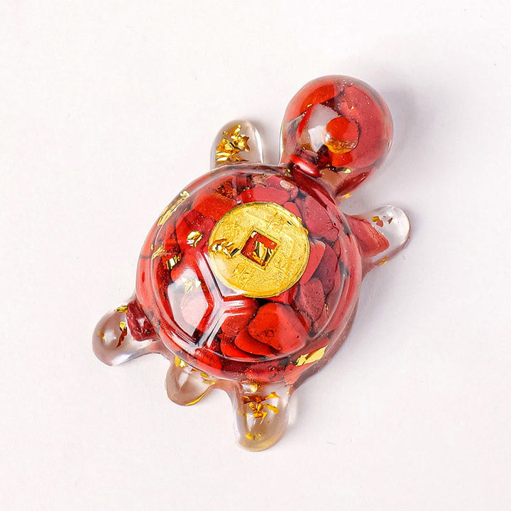 Buddha Stones, klein, verschiedene Kristalle, grüner Aventurin, Amethyst, Schildkröte, Kupfermünzen, Glück, Heimdekoration - Roter Jaspis 5 x 3 cm - image 6