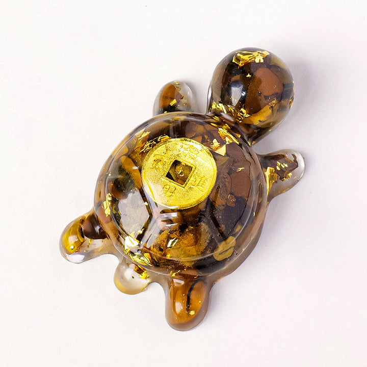 Buddha Stones, klein, verschiedene Kristalle, grüner Aventurin, Amethyst, Schildkröte, Kupfermünzen, Glück, Heimdekoration - Tigerauge 5 x 3 cm - image 10