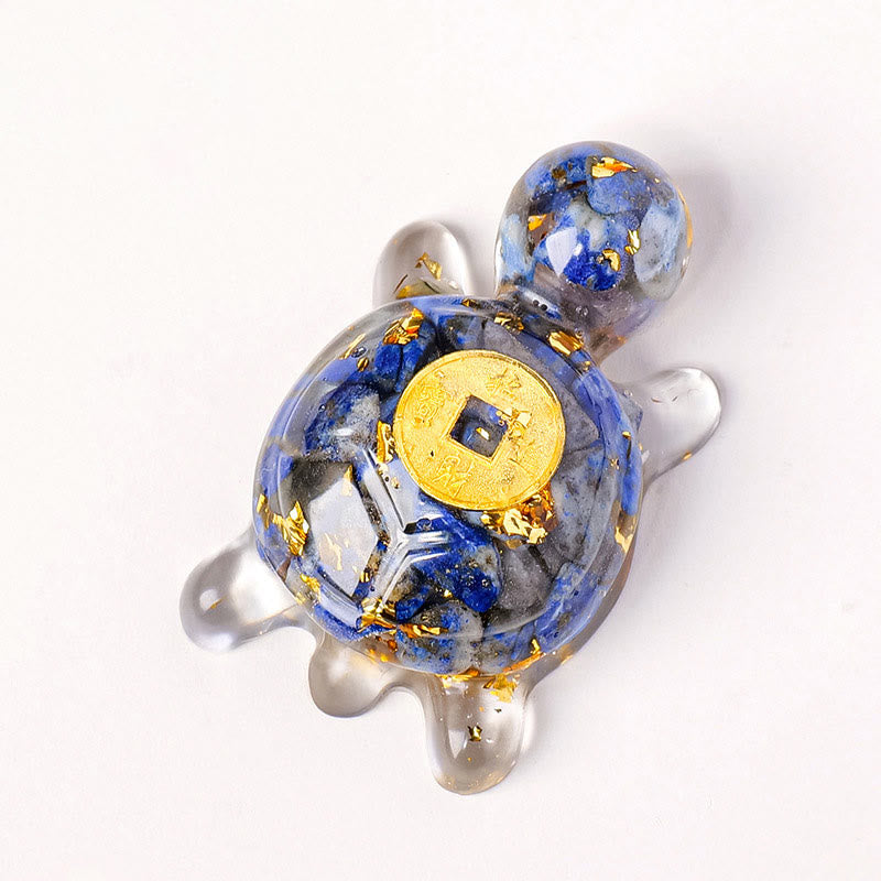 Buddha Stones, klein, verschiedene Kristalle, grüner Aventurin, Amethyst, Schildkröte, Kupfermünzen, Glück, Heimdekoration - Lapislazuli 5 x 3 cm - image 18