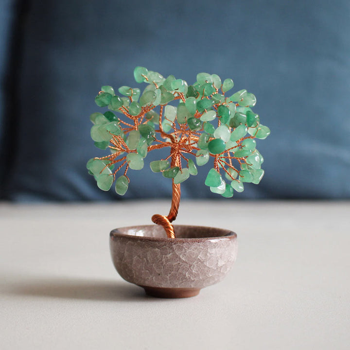 Buddha Stones, verschiedene Kristalle, Citrin, Amethyst, Aventurin, Baum, Wohlstand, Heimdekoration - Grüner Aventurin 6-7*10cm - Geschenkbox - image 4