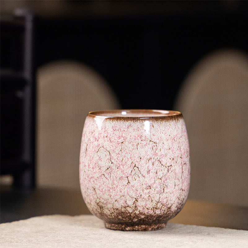 Buddha Stones Handgefertigte kleine chinesische Jianzhan-Ofen-Wechsel-Keramik-Teetasse, Kung-Fu-Teetasse, 150 ml