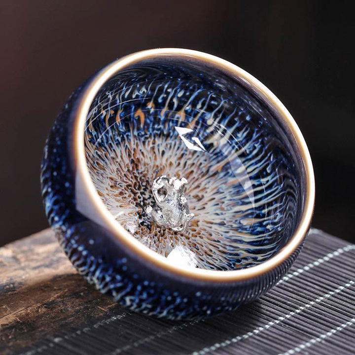 Buddha Stones, handgefertigt, chinesischer Jianzhan, Koi-Fisch, Lotus, Drache, Phönix, 12 chinesische Sternzeichen, Keramik-Teetasse, Kung-Fu-Teetasse, 70 ml