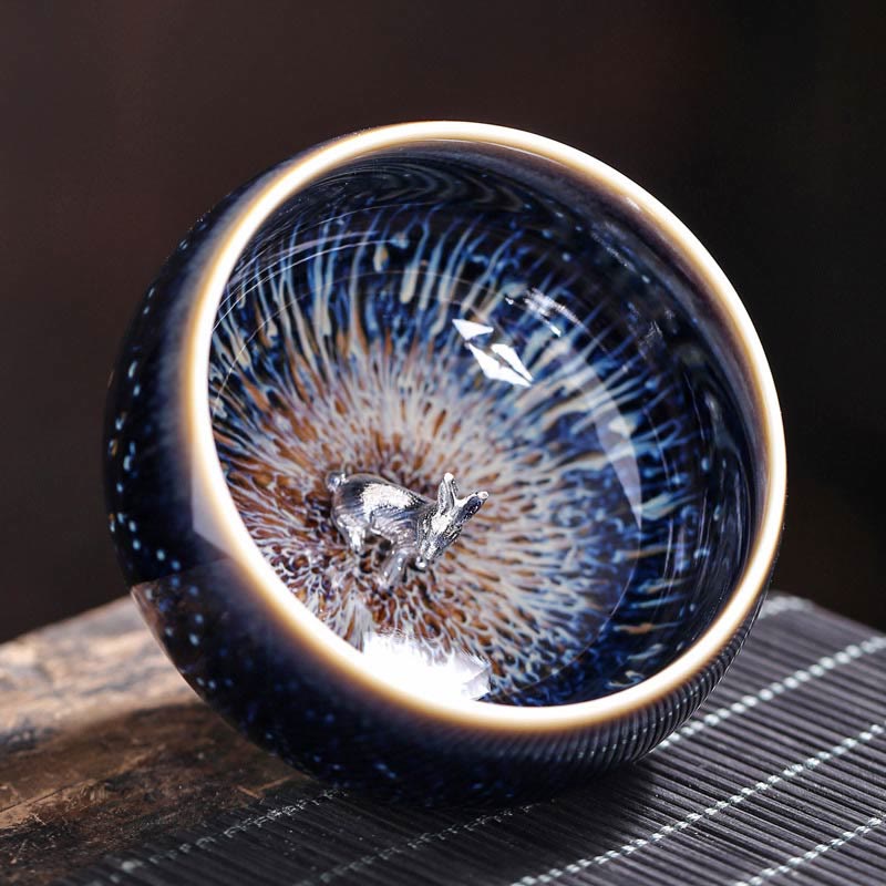 Buddha Stones, handgefertigt, chinesischer Jianzhan, Koi-Fisch, Lotus, Drache, Phönix, 12 chinesische Sternzeichen, Keramik-Teetasse, Kung-Fu-Teetasse, 70 ml