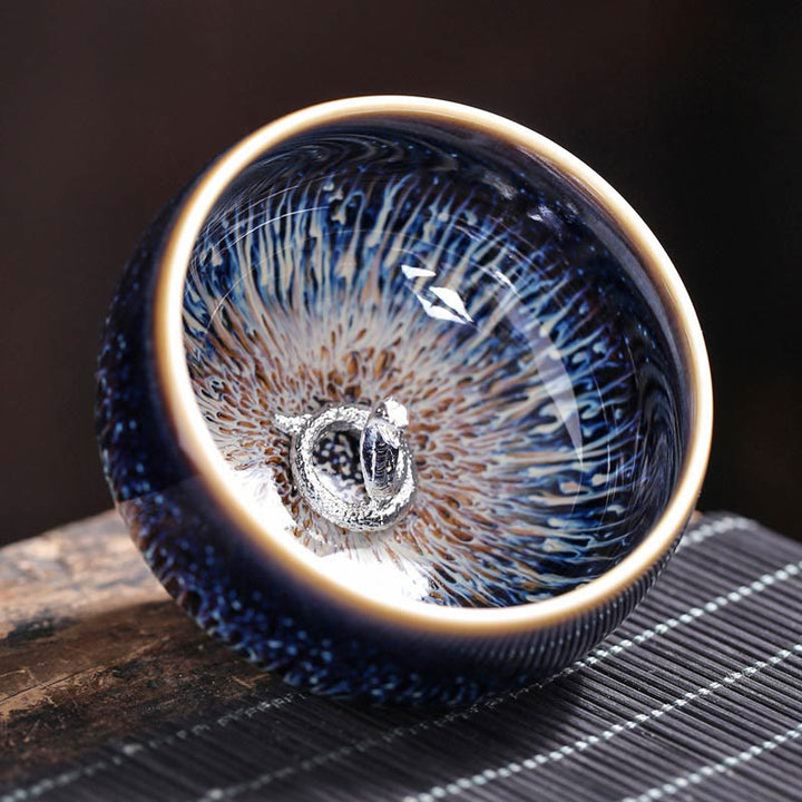 Buddha Stones, handgefertigt, chinesischer Jianzhan, Koi-Fisch, Lotus, Drache, Phönix, 12 chinesische Sternzeichen, Keramik-Teetasse, Kung-Fu-Teetasse, 70 ml