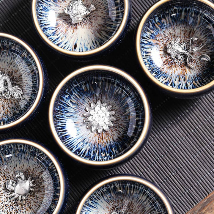 Buddha Stones, handgefertigt, chinesischer Jianzhan, Koi-Fisch, Lotus, Drache, Phönix, 12 chinesische Sternzeichen, Keramik-Teetasse, Kung-Fu-Teetasse, 70 ml - image 29