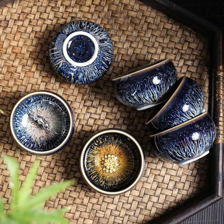 Buddha Stones, handgefertigt, chinesischer Jianzhan, Koi-Fisch, Lotus, Drache, Phönix, 12 chinesische Sternzeichen, Keramik-Teetasse, Kung-Fu-Teetasse, 70 ml