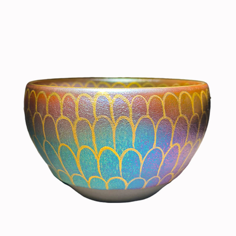 Buddha Stones Handgefertigte chinesische Jianzhan-Teetasse mit Lotusblumenmuster aus Keramik, Kung-Fu-Teetasse, 150 ml
