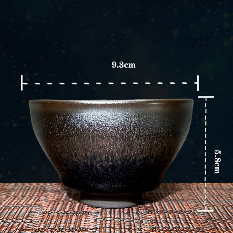 Buddha Stones , handgefertigt, chinesisches Jianzhan-Öltropfen-Punktmuster, Keramik-Teetasse, Tenmoku-Kung-Fu-Teetasse, 150 ml