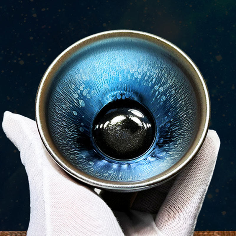 Buddha Stones , handgefertigt, chinesisches Jianzhan-Öltropfen-Punktmuster, Keramik-Teetasse, Tenmoku-Kung-Fu-Teetasse, 150 ml - image 0