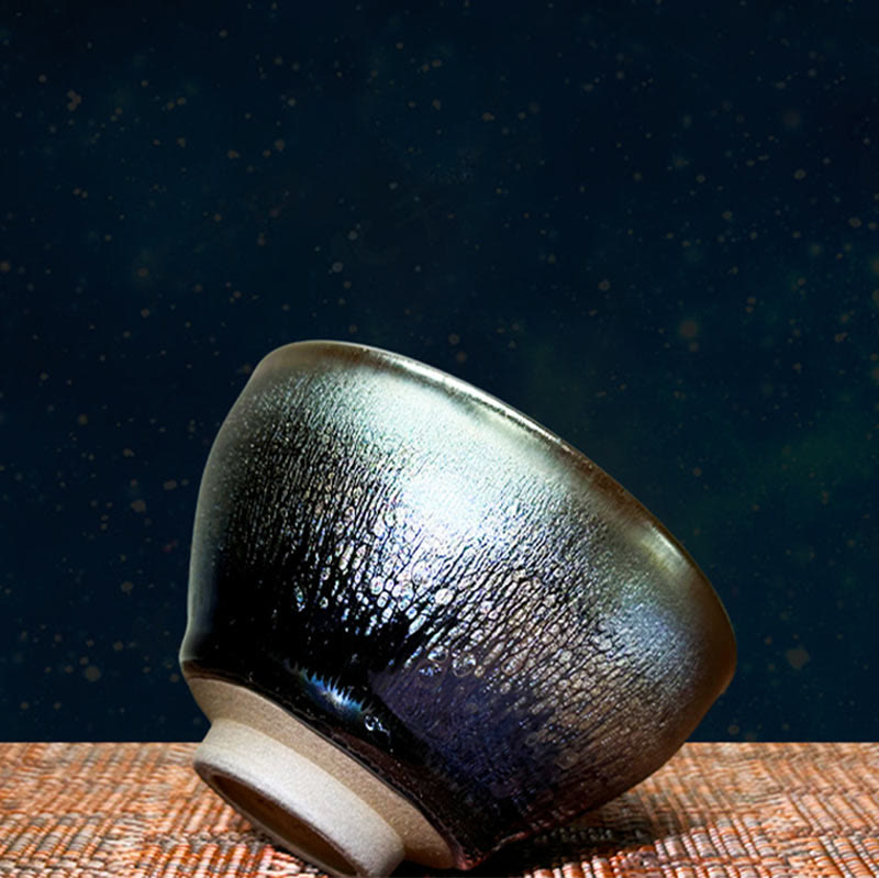 Buddha Stones , handgefertigt, chinesisches Jianzhan-Öltropfen-Punktmuster, Keramik-Teetasse, Tenmoku-Kung-Fu-Teetasse, 150 ml