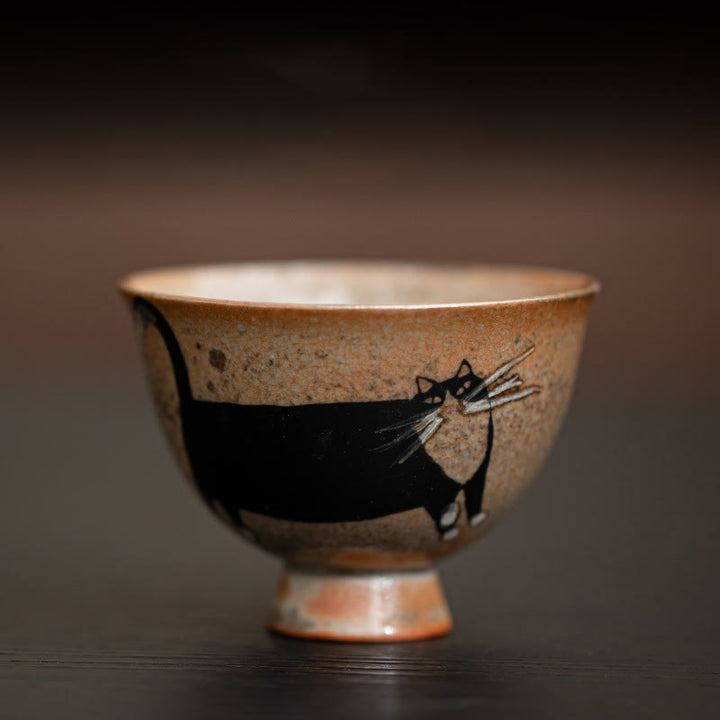 Buddha Stones Kleine süße Katzen-Teetasse, Kung-Fu-Teetasse, 60 ml - Katze stehend 6,5 cm * 4,7 cm * 60 ml - image 6