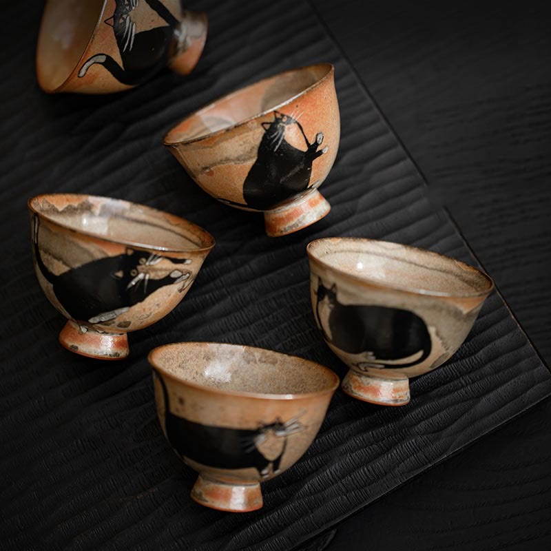 Buddha Stones Kleine süße Katzen-Teetasse, Kung-Fu-Teetasse, 60 ml - image 1