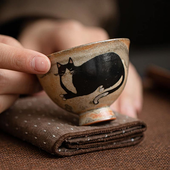 Buddha Stones Kleine süße Katzen-Teetasse, Kung-Fu-Teetasse, 60 ml - image 8