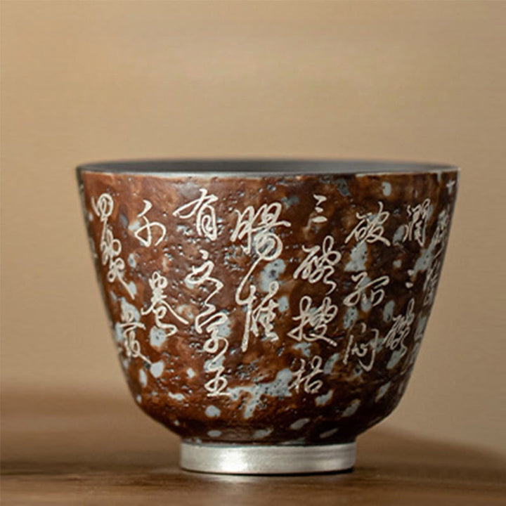 Buddha Stones Zehntausend Buddha-Gedichte Teetasse Kung Fu Teetasse 100ml mit Geschenkbox