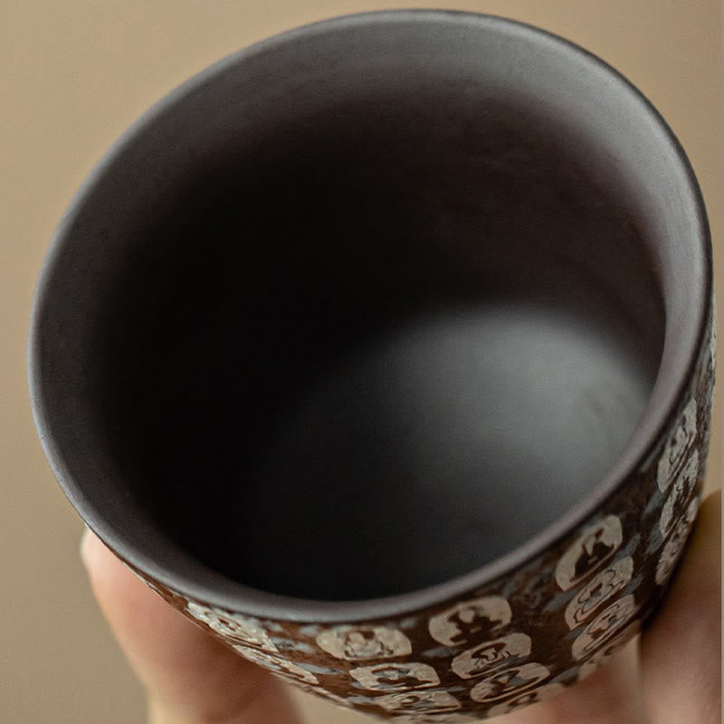 Buddha Stones Zehntausend Buddha-Gedichte Teetasse Kung Fu Teetasse 100ml mit Geschenkbox