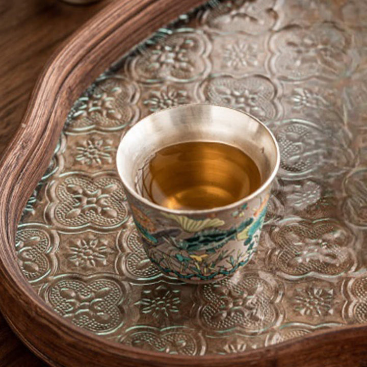 Buddha Stones, Fisch, Lotus, Algen, Teetasse, Kung-Fu-Teetasse, 45 ml, mit Geschenkbox