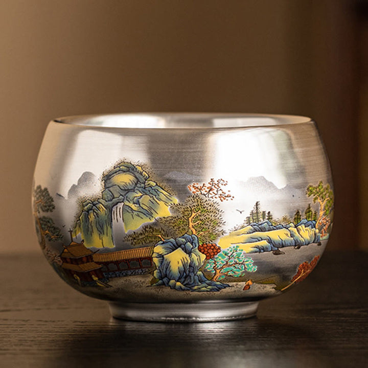 Buddha Stones, Fisch, Lotus, Seetang, Tal, Berge, Kiefer, Drachen-Teetasse, Kung-Fu-Teetasse mit Geschenkbox