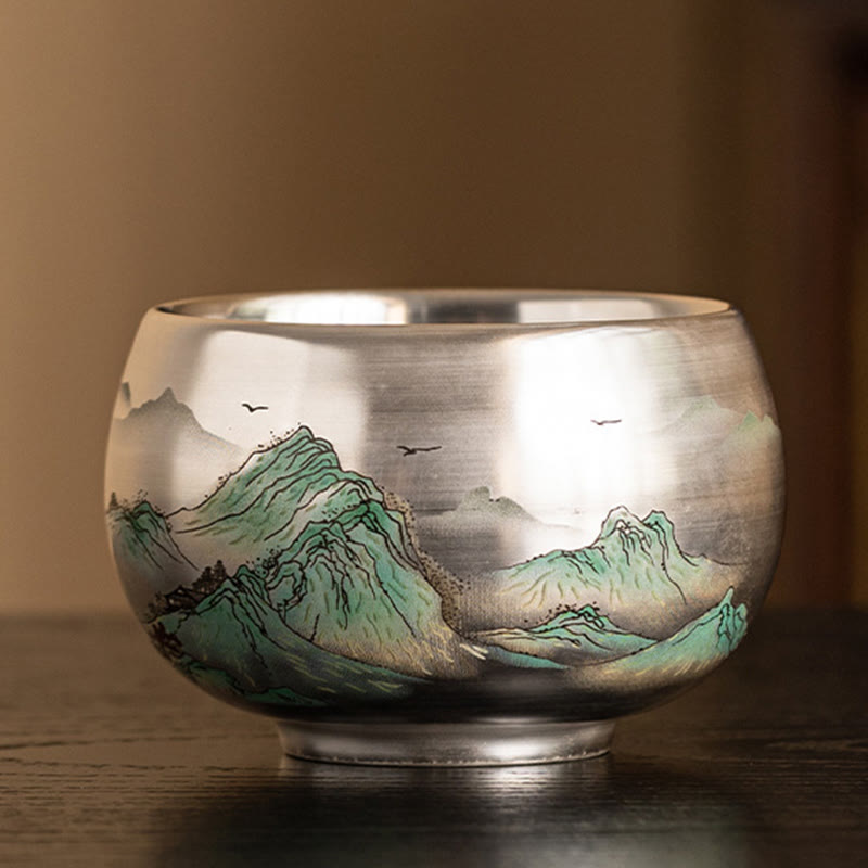 Buddha Stones, Fisch, Lotus, Seetang, Tal, Berge, Kiefer, Drachen-Teetasse, Kung-Fu-Teetasse mit Geschenkbox