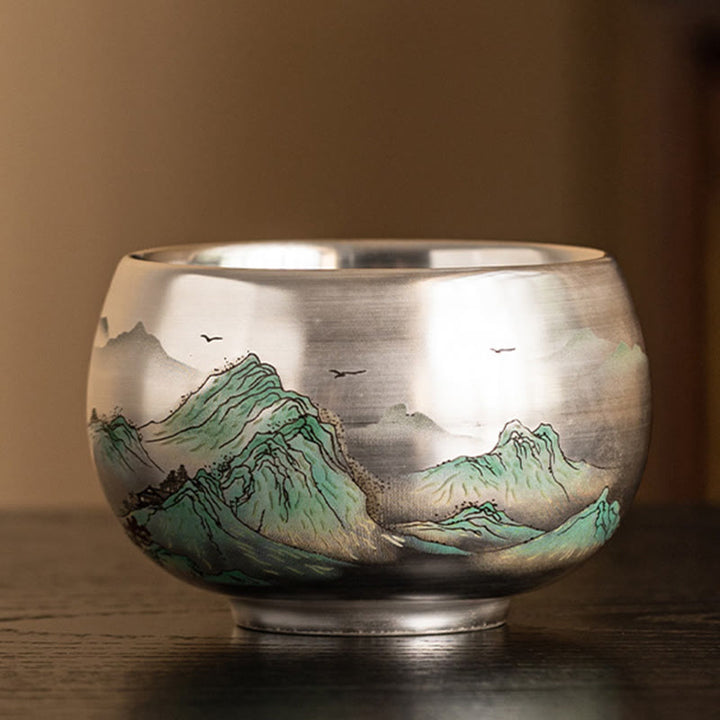 Buddha Stones, Fisch, Lotus, Seetang, Tal, Berge, Kiefer, Drachen-Teetasse, Kung-Fu-Teetasse mit Geschenkbox