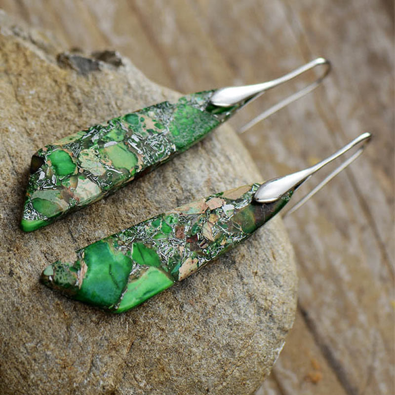 Buddha Stones Natürlicher Kaiserstein Geometrischer Kristall Anti-Stress-Ohrringe - image 6