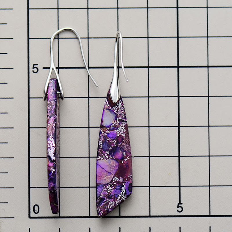 Buddha Stones Natürlicher Kaiserstein Geometrischer Kristall Anti-Stress-Ohrringe - image 13