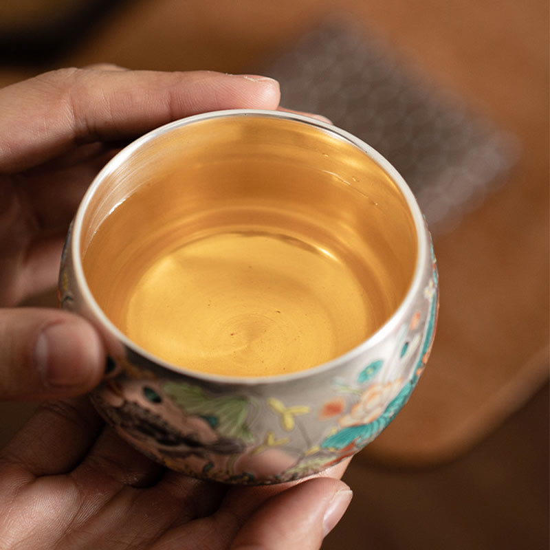 Buddha Stones, Fisch, Lotus, Seetang, Tal, Berge, Kiefer, Drachen-Teetasse, Kung-Fu-Teetasse mit Geschenkbox