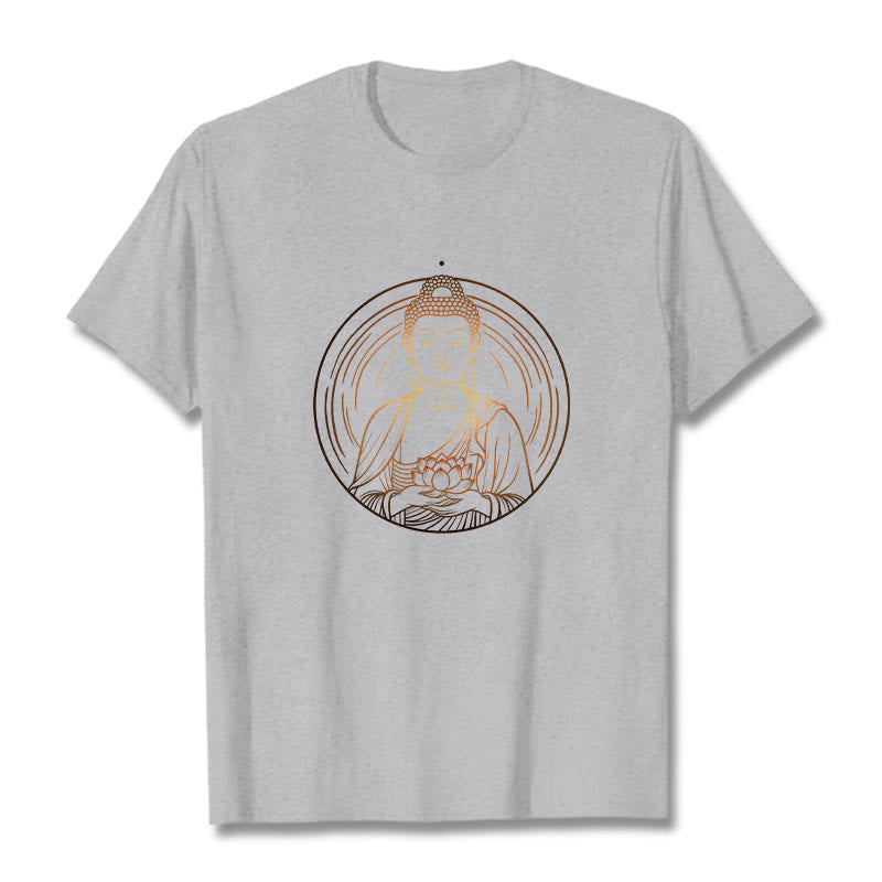 Buddha Stones ​​Goldener Buddha Hält EINE Lotus Blume T T-shirt - Hellgrau - 2XL - image 19