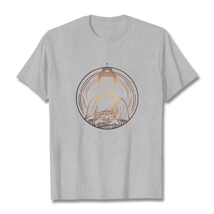 Buddha Stones ​​Goldener Buddha Hält EINE Lotus Blume T T-shirt - Hellgrau - 2XL - image 19