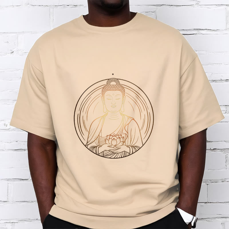 Buddha Stones ​​Goldener Buddha Hält EINE Lotus Blume T T-shirt - image 9