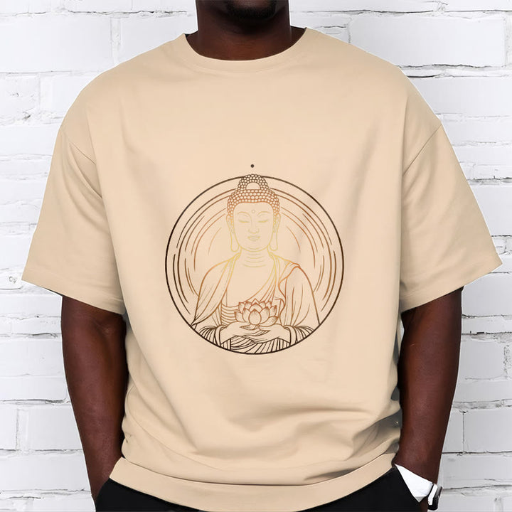 Buddha Stones ​​Goldener Buddha Hält EINE Lotus Blume T T-shirt - image 9