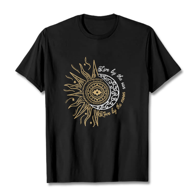 Buddha Stones ​​Leben Durch Die Sonne Liebe Durch Die Mond T T-shirt - Schwarz - 2XL - image 0