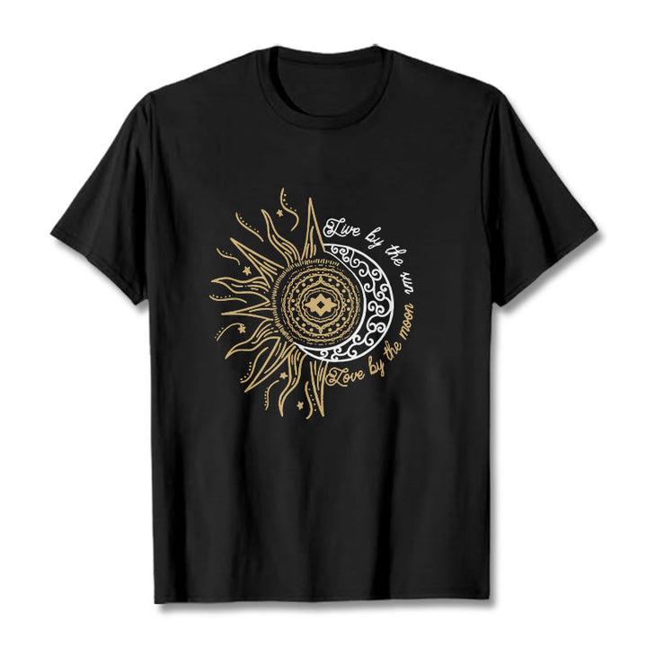 Buddha Stones ​​Leben Durch Die Sonne Liebe Durch Die Mond T T-shirt - Schwarz - 2XL - image 0