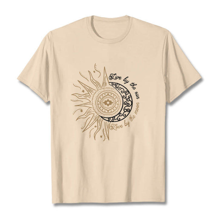 Buddha Stones ​​Leben Durch Die Sonne Liebe Durch Die Mond T T-shirt - Biskuit - 2XL - image 8