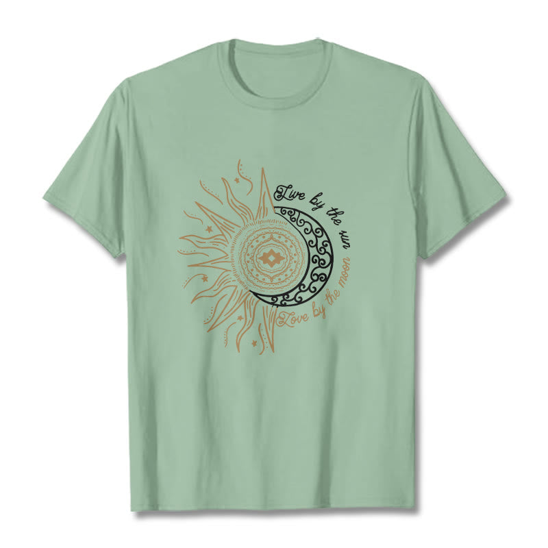 Buddha Stones ​​Leben Durch Die Sonne Liebe Durch Die Mond T T-shirt - Hellgrün - 2XL - image 14