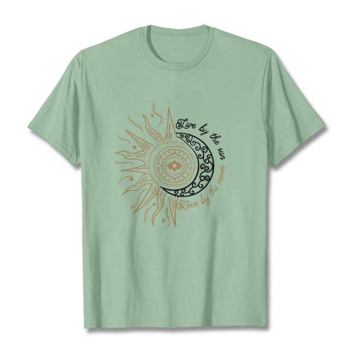 Buddha Stones ​​Leben Durch Die Sonne Liebe Durch Die Mond T T-shirt - Hellgrün - 2XL - image 14