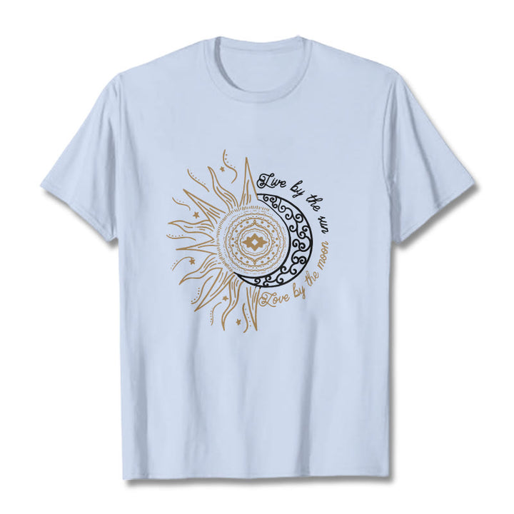 Buddha Stones ​​Leben Durch Die Sonne Liebe Durch Die Mond T T-shirt - HellCyan - 2XL - image 19