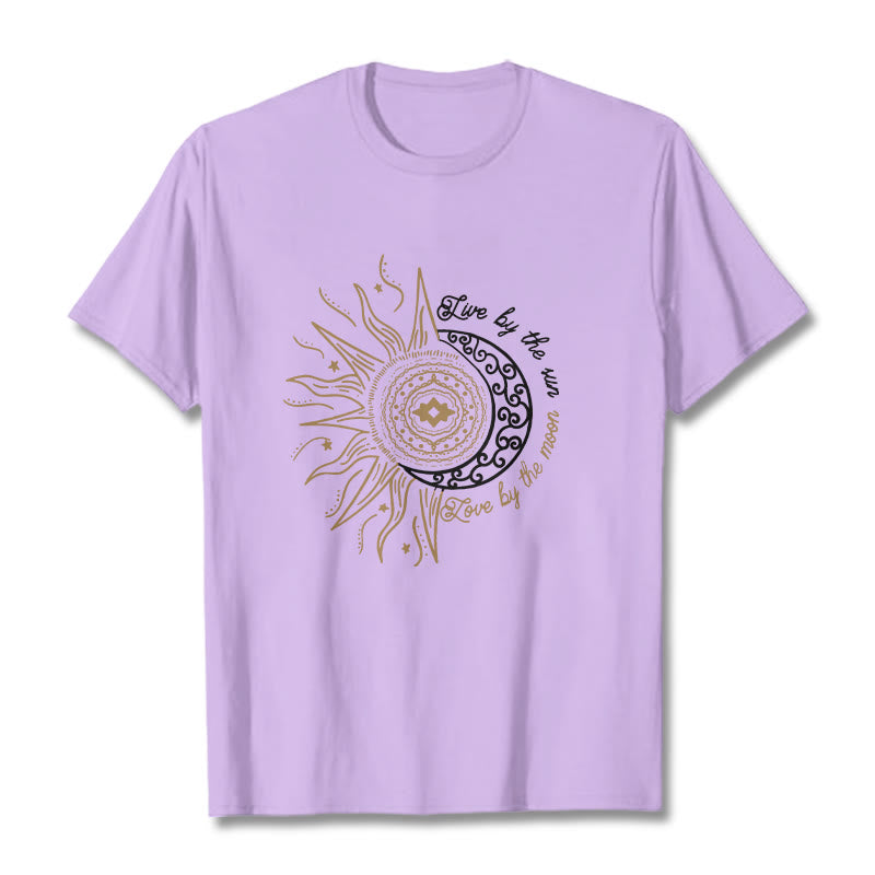 Buddha Stones ​​Leben Durch Die Sonne Liebe Durch Die Mond T T-shirt - Pflaume - 2XL - image 17