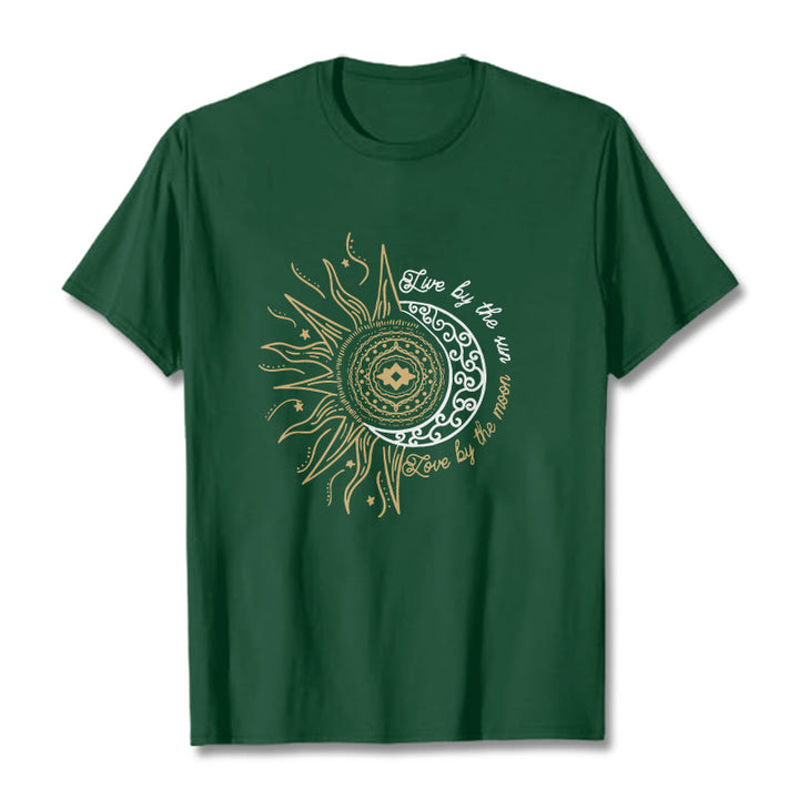 Buddha Stones ​​Leben Durch Die Sonne Liebe Durch Die Mond T T-shirt - Waldgrün - 2XL - image 10