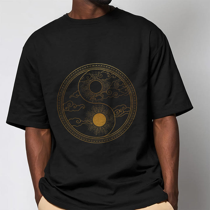 Buddha Stones ​​Yin Yang Sonne Glückverheißende Wolken T T-shirt - image 1