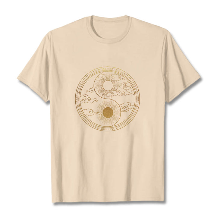 Buddha Stones ​​Yin Yang Sonne Glückverheißende Wolken T T-shirt - Biskuit - 2XL - image 12