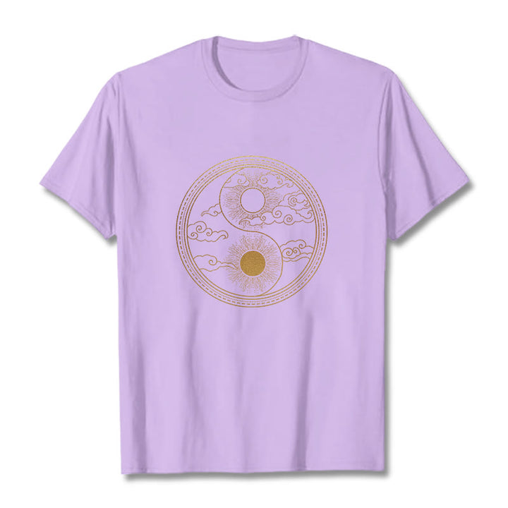Buddha Stones ​​Yin Yang Sonne Glückverheißende Wolken T T-shirt - Pflaume - 2XL - image 19