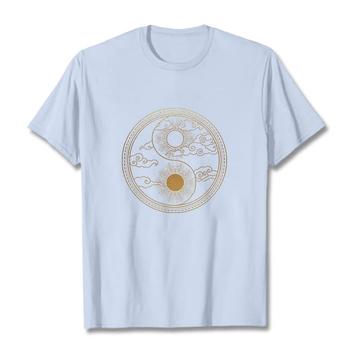 Buddha Stones ​​Yin Yang Sonne Glückverheißende Wolken T T-shirt - HellCyan - 2XL - image 12