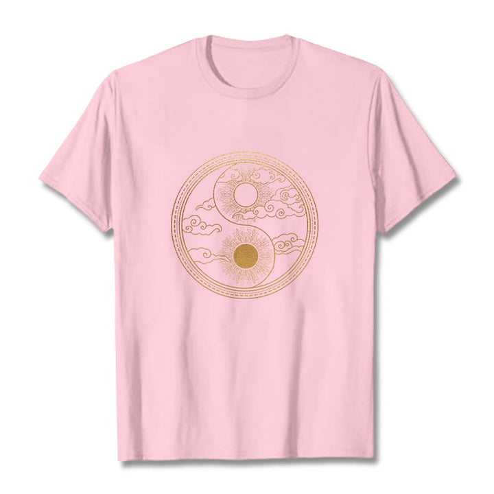 Buddha Stones ​​Yin Yang Sonne Glückverheißende Wolken T T-shirt - Hellrosa - 2XL - image 16