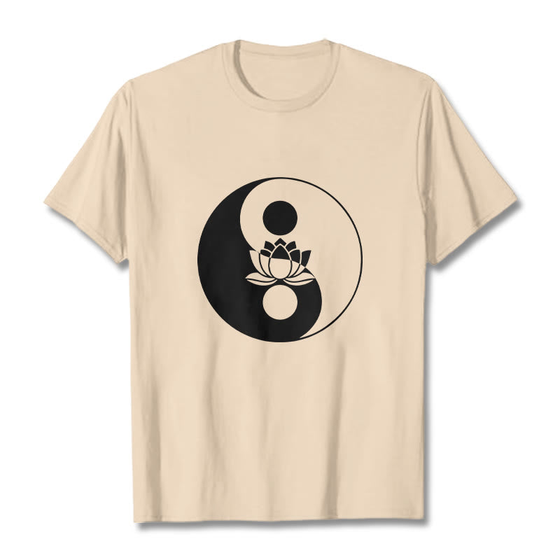 Buddha Stones ​​Yin Yang Lotus Blume T T-shirt - Biskuit - 2XL - image 8