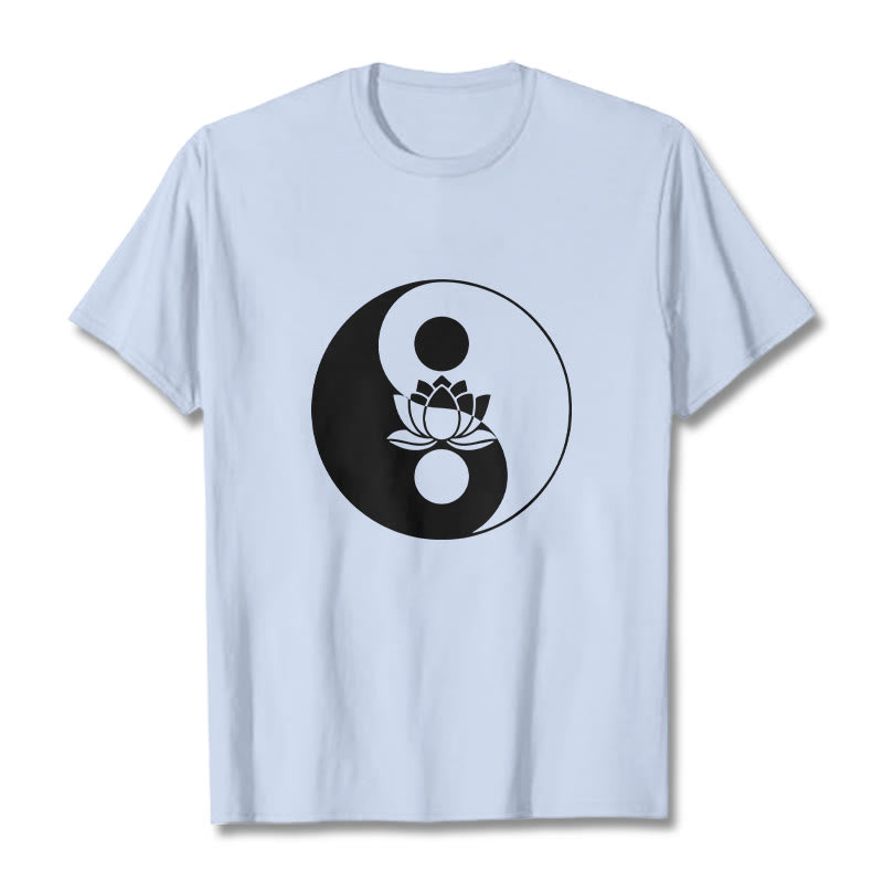 Buddha Stones ​​Yin Yang Lotus Blume T T-shirt - Hellcyan - 2XL - image 18