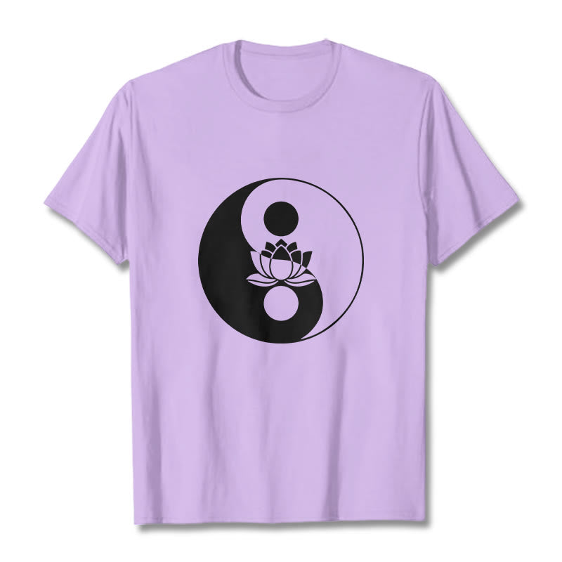 Buddha Stones ​​Yin Yang Lotus Blume T T-shirt - Pflaume - 2XL - image 16