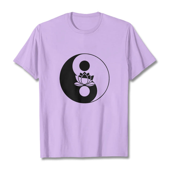 Buddha Stones ​​Yin Yang Lotus Blume T T-shirt - Pflaume - 2XL - image 16