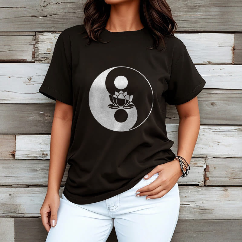 Buddha Stones ​​Yin Yang Lotus Blume T T-shirt - image 8