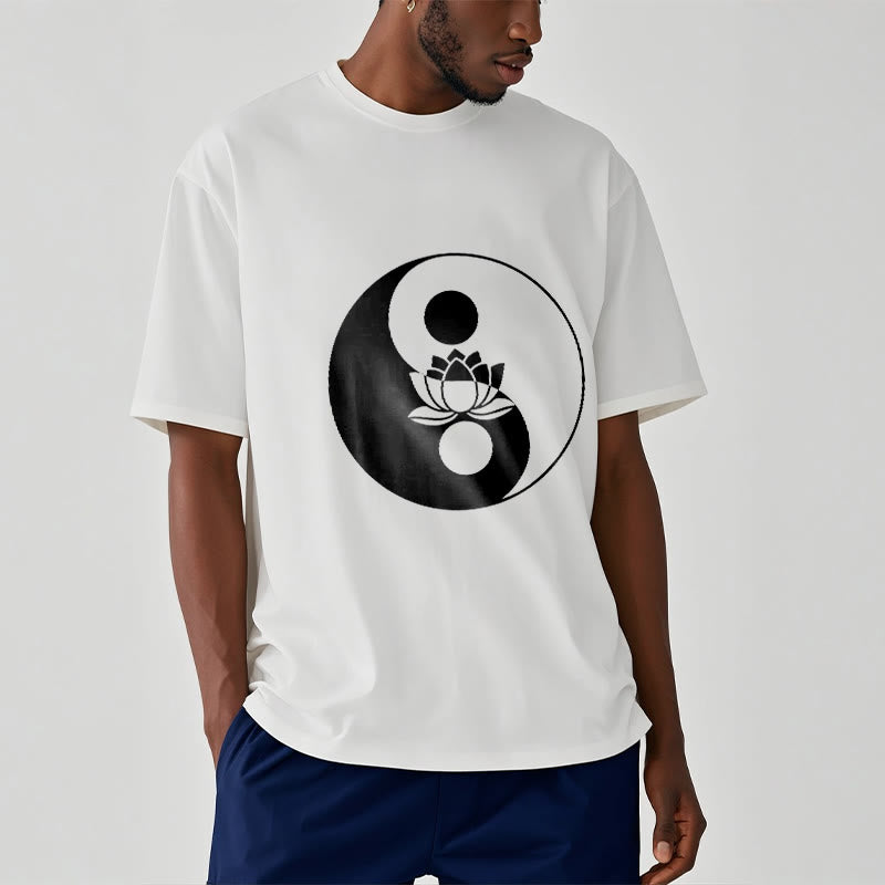 Buddha Stones ​​Yin Yang Lotus Blume T T-shirt - image 1
