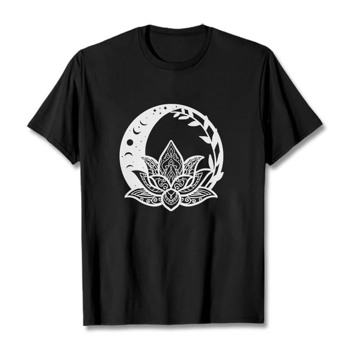 Buddha Stones ​​Lotus Blume Sonne Mond Ineinander verschlungenen Reben T T-shirt - Schwarz - 2XL - image 5